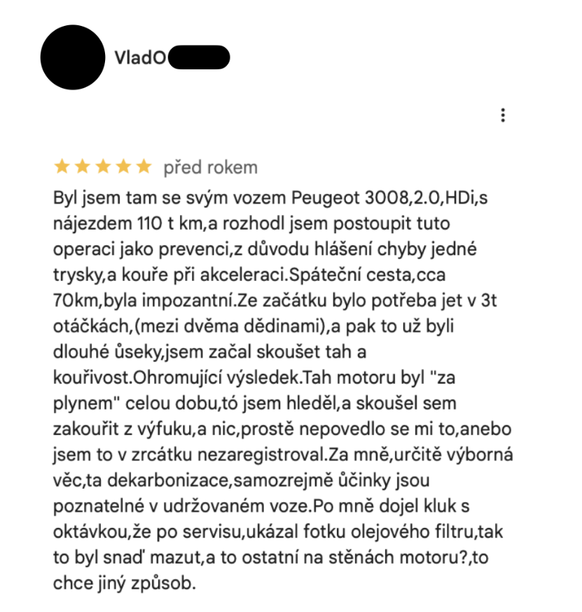 Recenze dekarbonizace Pegueot