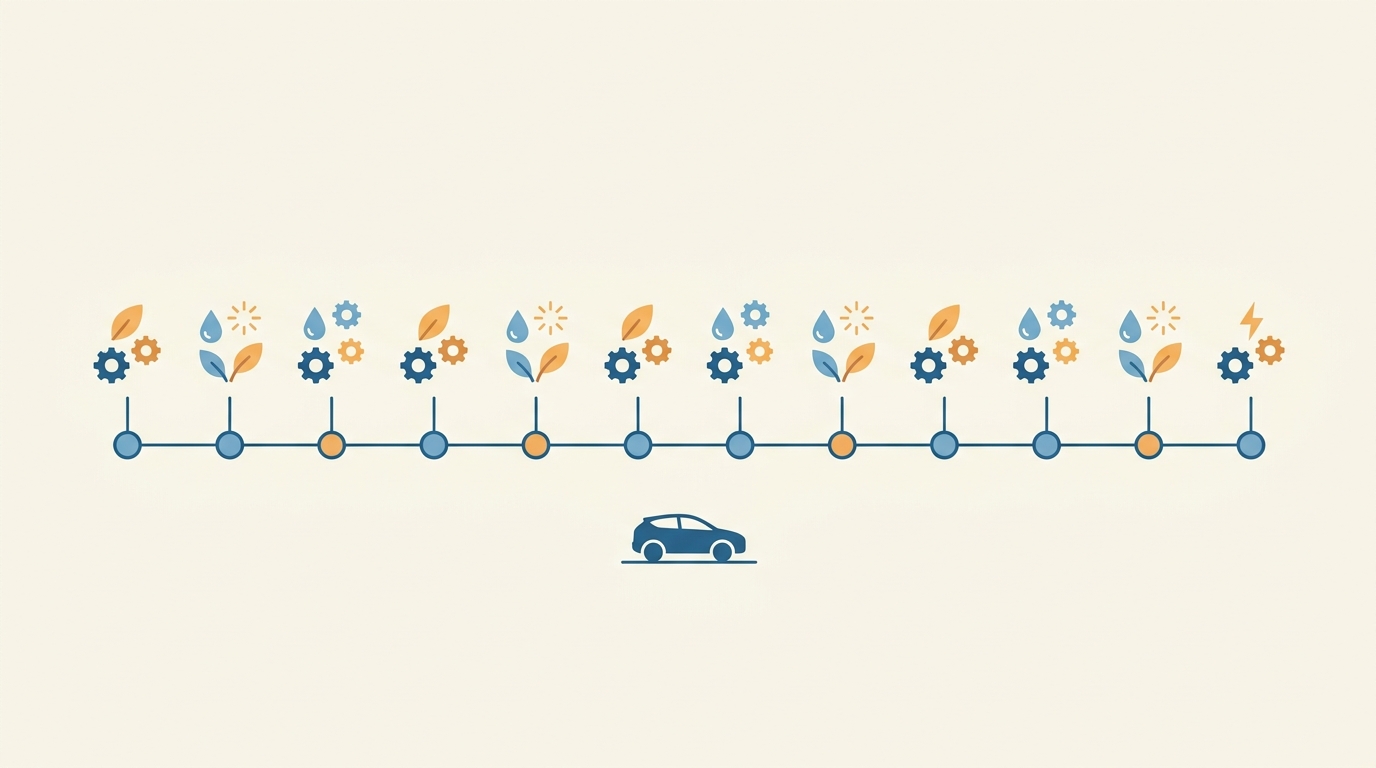 Infografika ročního intervalu pravidelné dekarbonizace motoru